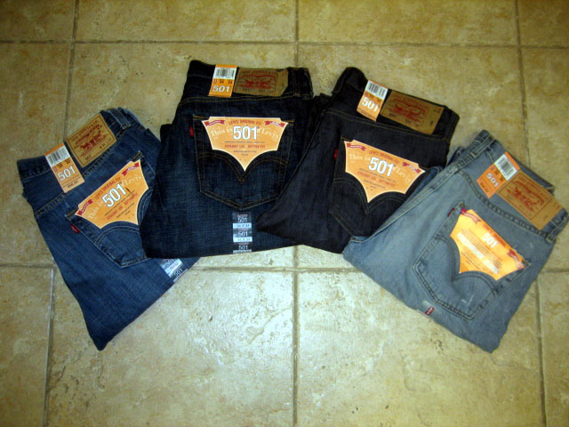 Levi's 501 wholesale men's denim Jeans assortment 30pcs